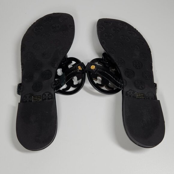 Tory Burch Miller Patent Leather Sandal Size 10.5M Black - Picture 6 of 7